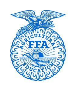 FFA emblem in one-color blue, print-ready CMYK