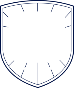 FFA shield with rays framing element in corduroy