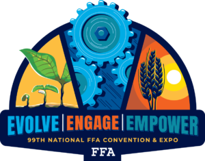 99 Convention logo, trilogy, in full color